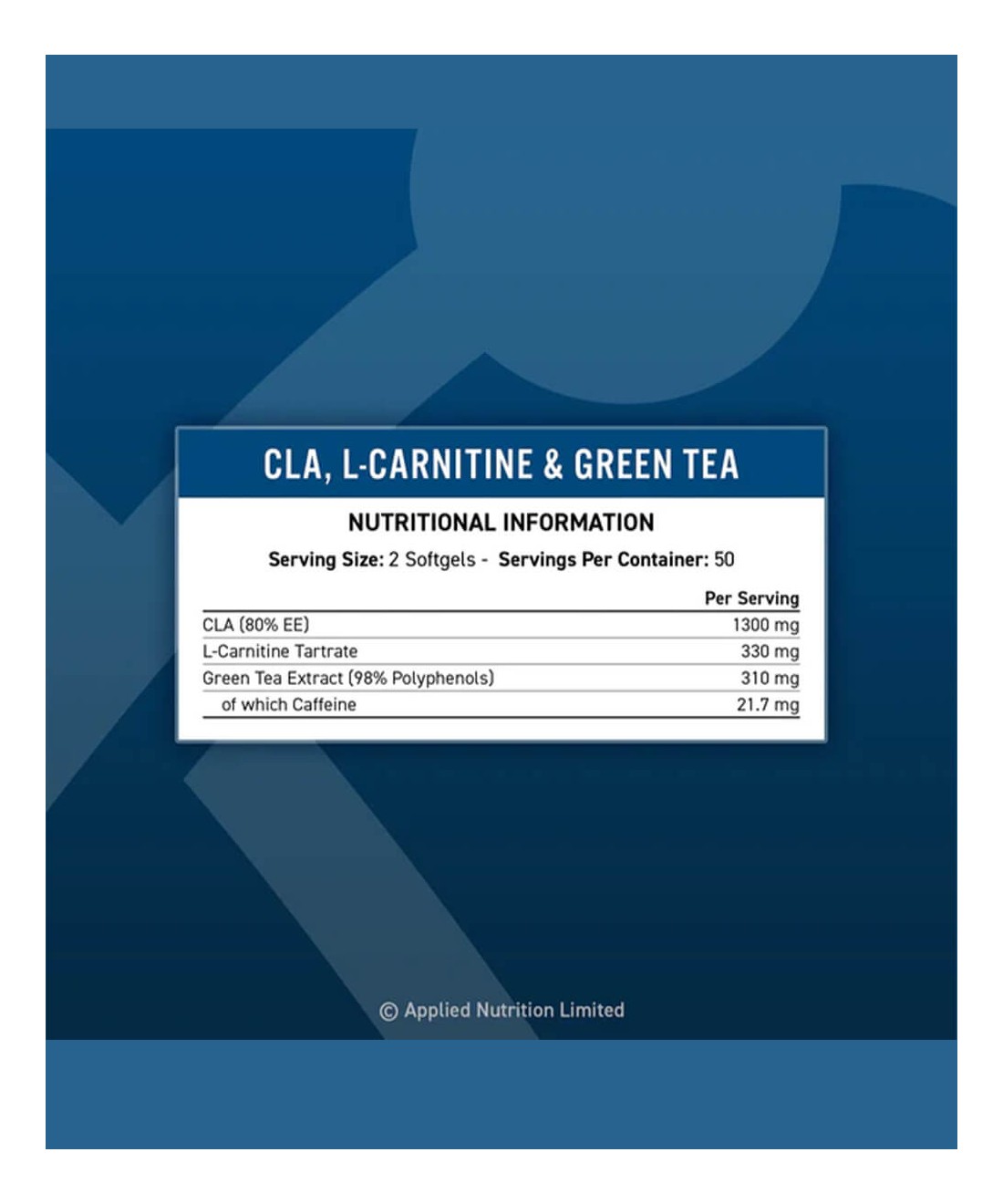 CLA Carnitine & Thé Vert Softgels Applied Nutrition en Tunisie