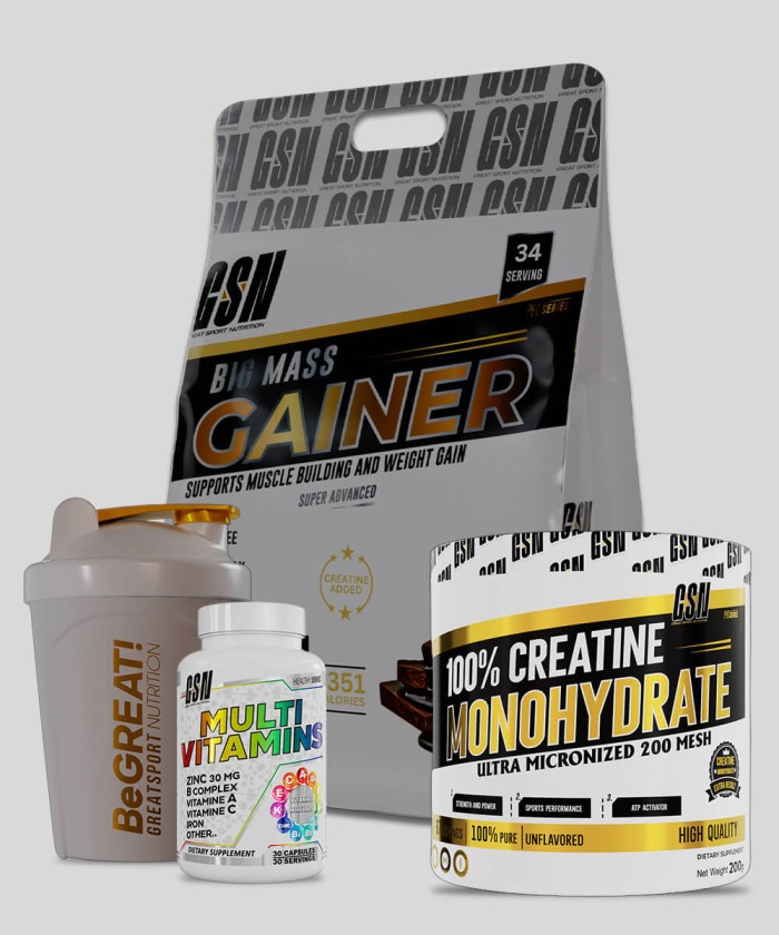 Pack Big Mass Gainer 6Kg & Créatine Monohydrate 200g - GSN prix Tunisie