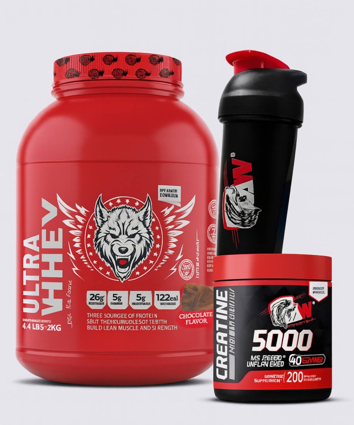 Pack American Wolf : Ultra Whey 2Kg + Créatine 200g + Shaker