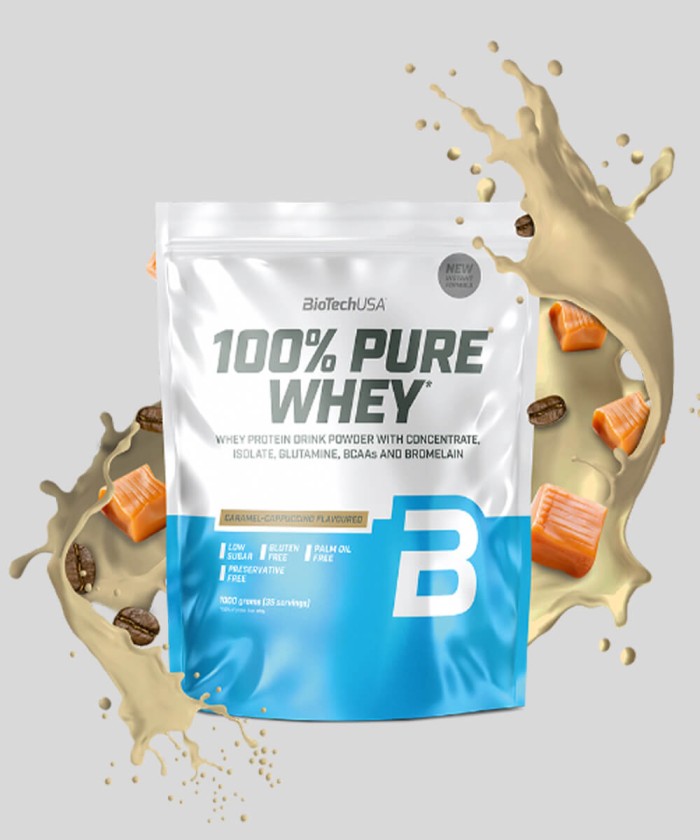 BioTechUSA 100% Pure Whey 1 kg Caramel cappuccino