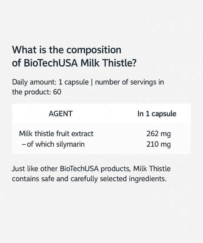 Fiche technique Milk Thistle – BioTechUSA Tunisie