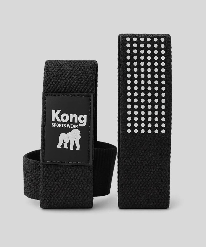 Straps Kong Sports Wear noirs pour musculation avec grip antidérapant – Tunisie