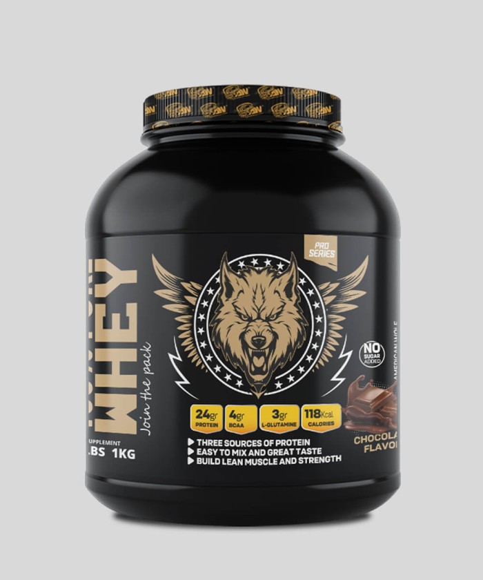 100% Pure Whey American Wolf Chocolat 1 kg Tunisie – protéine whey saveur chocolat