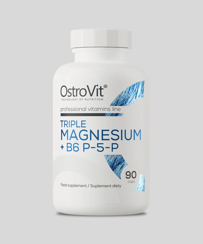 OstroVit Triple Magnesium + B6 P-5-P 90 gélules – magnésium 3 formes Tunisie
