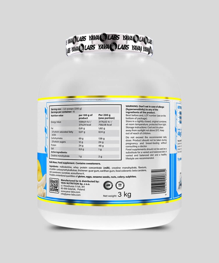 Bulk Mass Banane Yava Labs nutrition sportive musculation