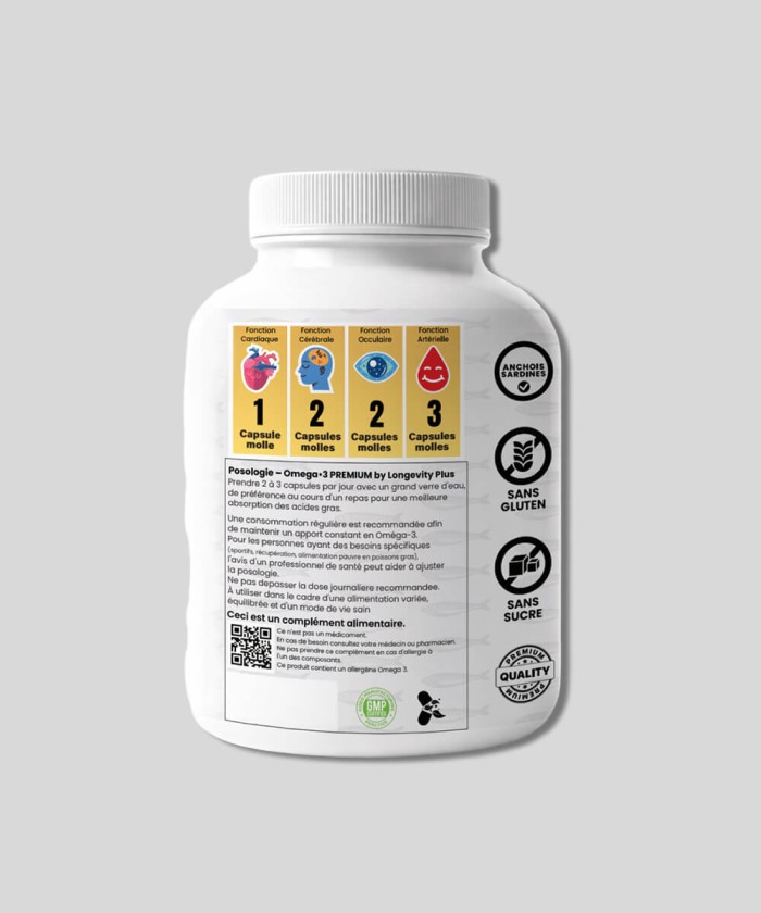 Oméga 3 Premium Longevity Plus – EPA DHA | Prix Tunisie