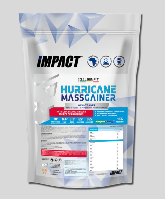 Hurricane Mass Gainer 3kg Impact Sport Nutrition prise de masse Tunisie