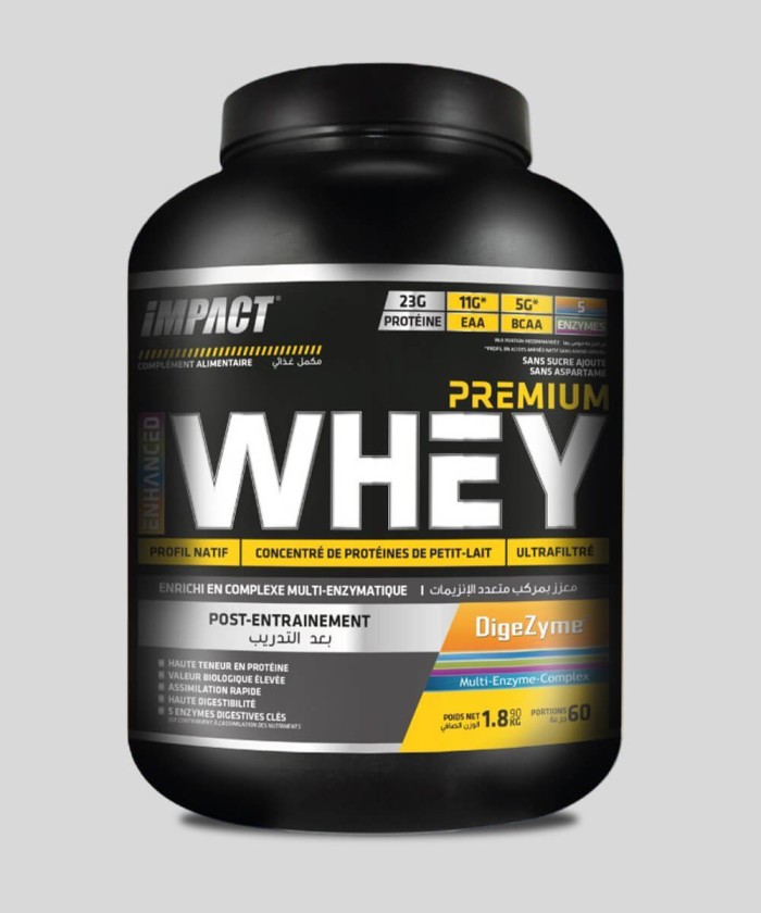 Premium Whey Enhanced Impact Sport Nutrition whey enzymes digestives Tunisie