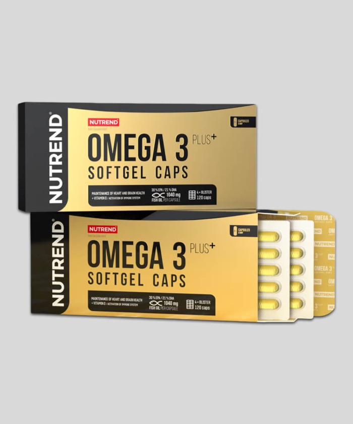 Omega 3 Plus Softgel Caps NUTREND huile de poisson EPA DHA vitamine D