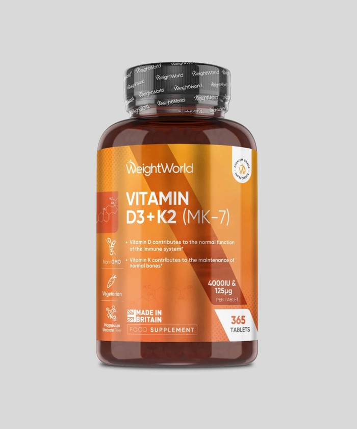 Vitamine D3 4000 IU K2 MK7 365 comprimés Tunisie