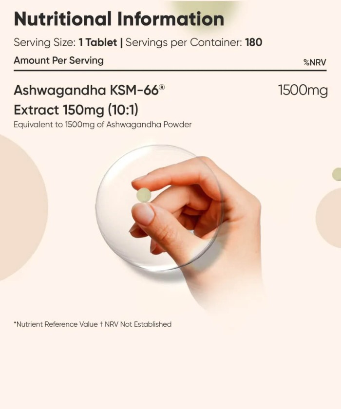 Ashwagandha 6 mois 180 comprimés haute puissance