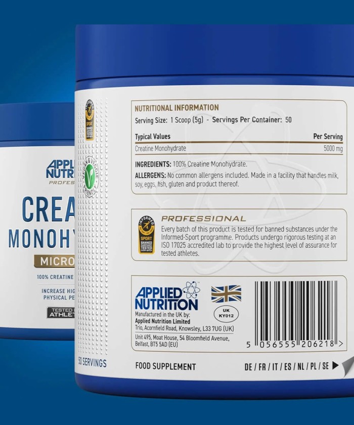 creatine 100% pure Applied Nutrition 250g musculation Tunisie