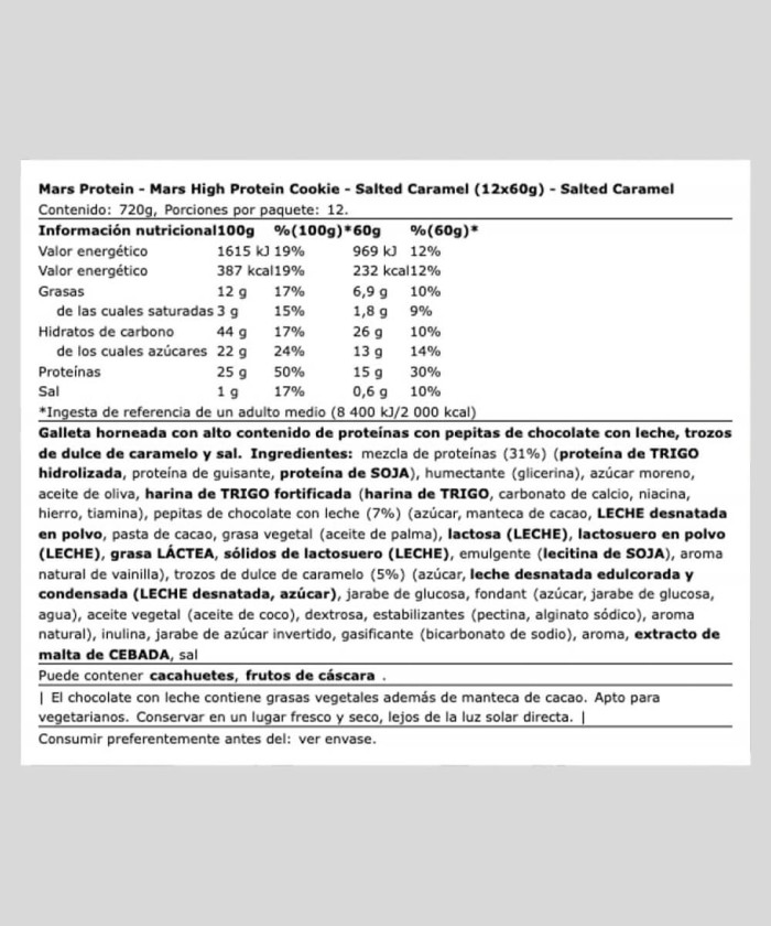 Fiche nutritionnelle Mars Hi Protein