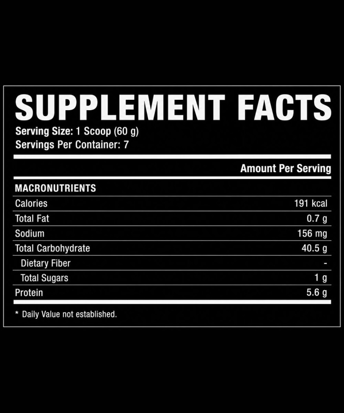 Fiche technique Instant Cream of Rice glucides complexes