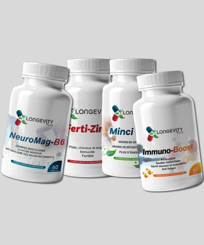 Pack Femme Longevity Plus | Minceur, Énergie et Immunité
