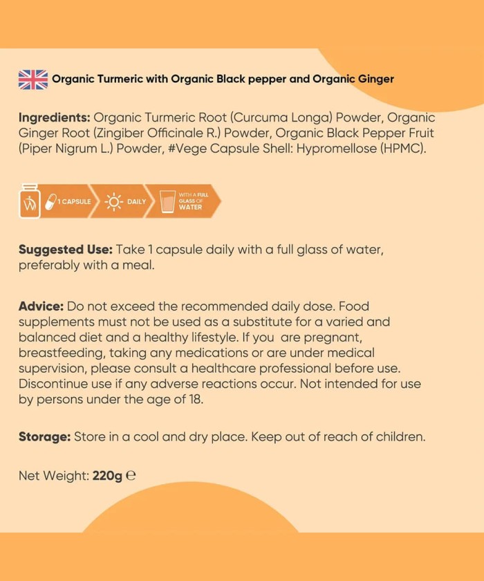 Organic Turmeric WeightWorld 365 Capsules