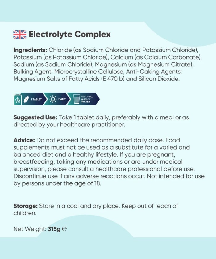 Electrolyte Complex WeightWorld 180 Comprimés
