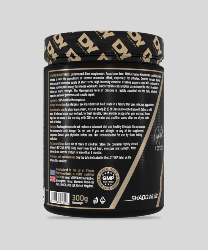 Fiche technique Creatine Monohydrate DY Nutrition 300 g